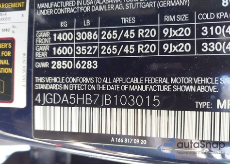 2018 Mercedes-Benz Gle 350 4Matic z USA, uszkodzony, nr VIN 4JGDA5HB7JB103015